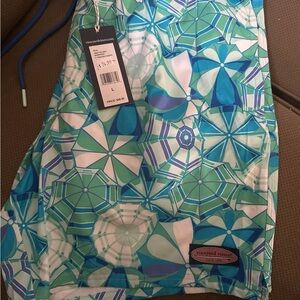 Vineyard Vines Blue and Green Geometric Swim Shorts